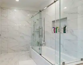 ProShower - sliding glass shower door on bathtub