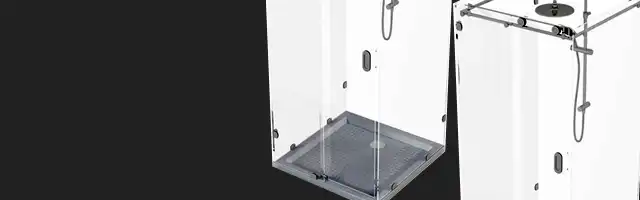 proshower sliding glass shower door banner black