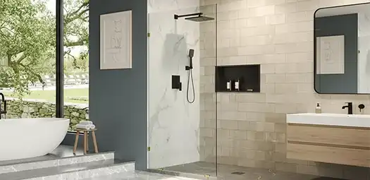 Proshower - fixed glass shower panel - product detail