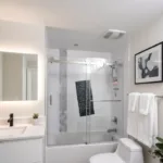 ProShower sliding glass shower door on bathtub