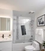 ProShower sliding glass shower door on bathtub