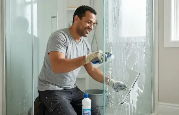 ProShower - remove soap scum from glass shower doors