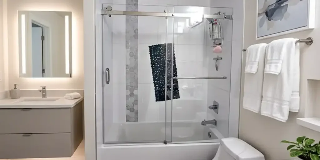 ProShower sliding glass shower door on bathtub - product detail