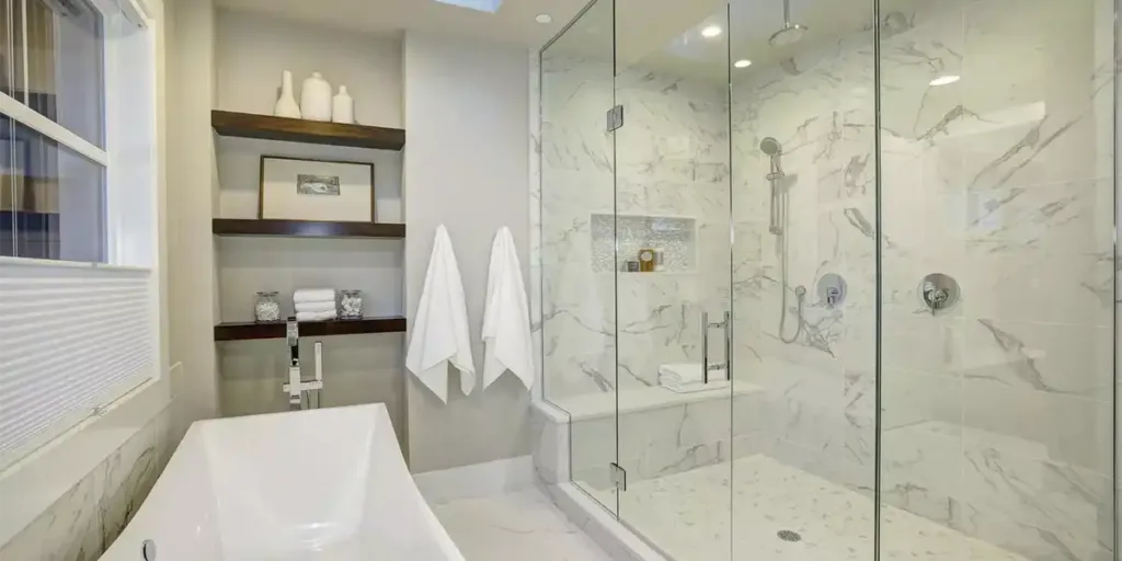 ProShower - swing frameless glass shower door-landscape
