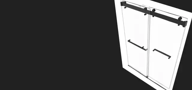 proshower sliding glass shower door banner black