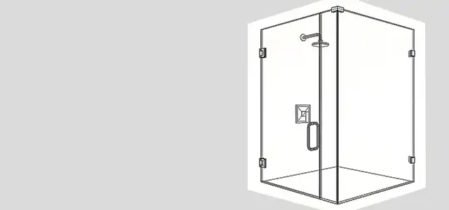 proshower - swing glass shower door banner white